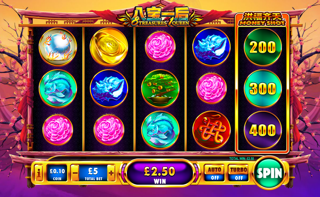 8 Treasures 1 Queen spilleautomat - spill gratis
