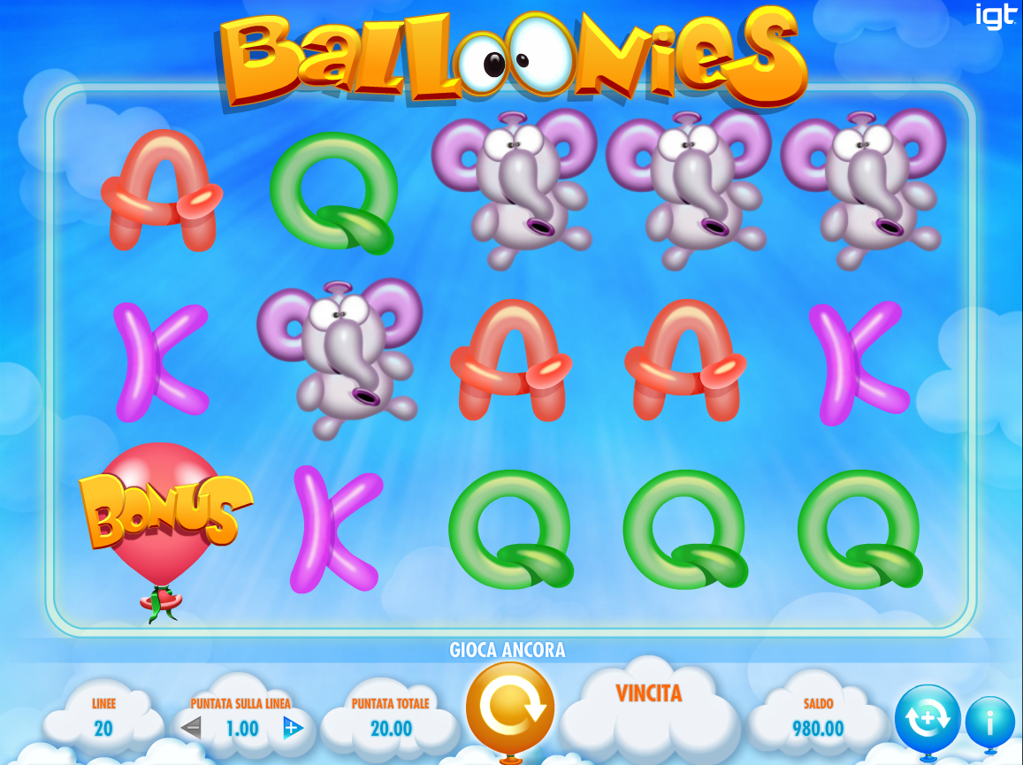 Balloonies spilleautomat - spill gratis