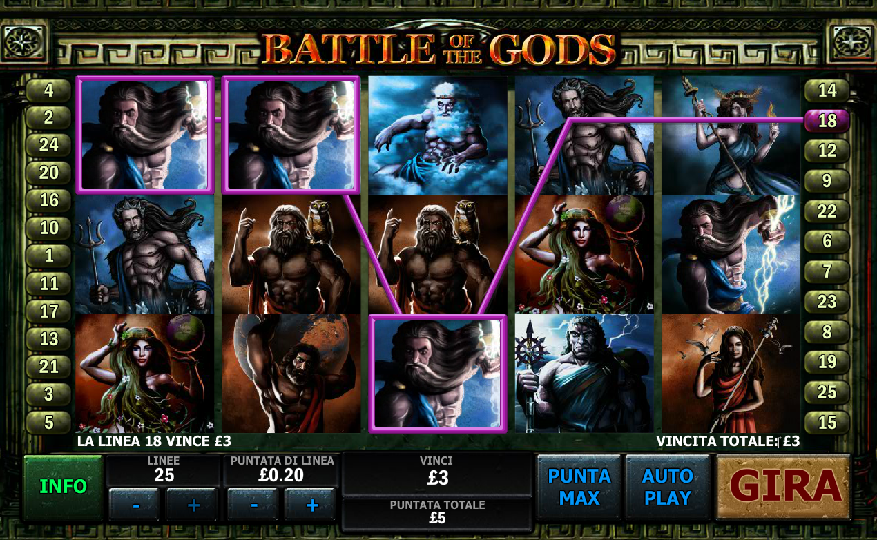 Battle Of The Gods spilleautomat - spill gratis