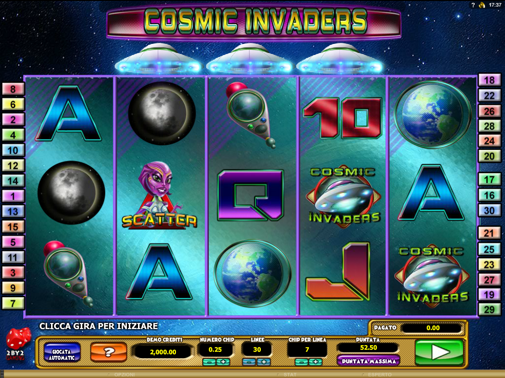 Cosmic Invaders spilleautomat - spill gratis