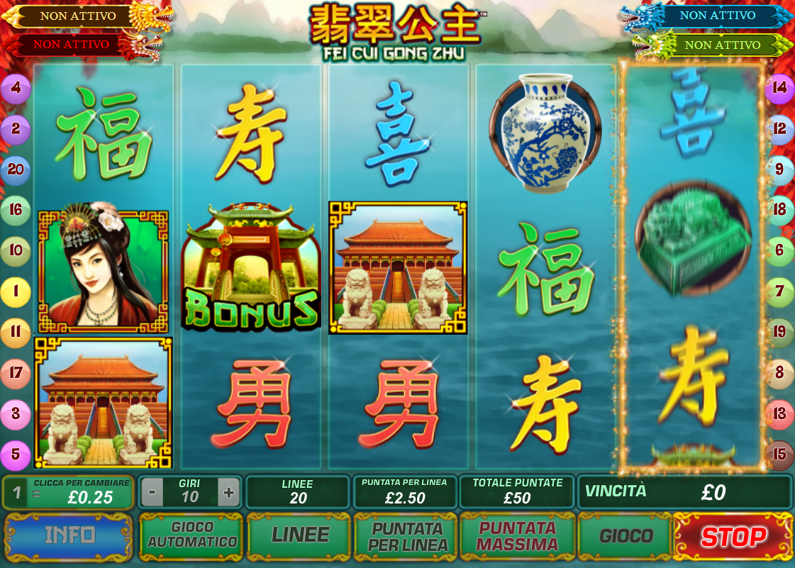 Fei Cui Gong Zhu spilleautomat - spill gratis