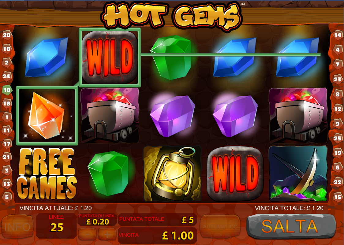 Hot Gems spilleautomat - spill gratis