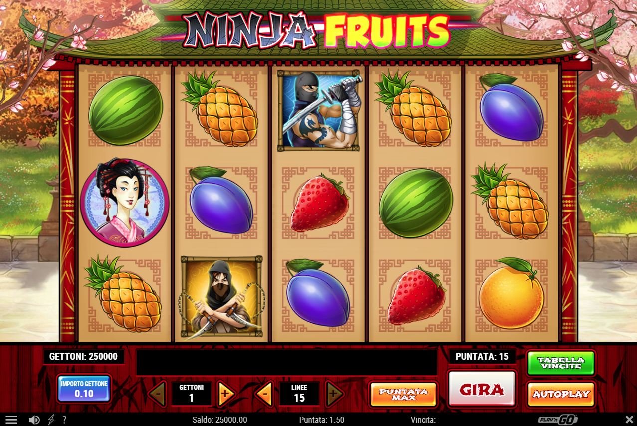 Ninja Fruits spilleautomat - spill gratis