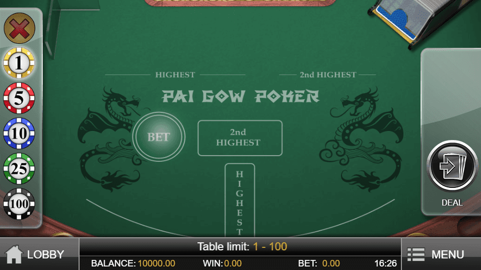 Gratis Pai Gow Poker-spill