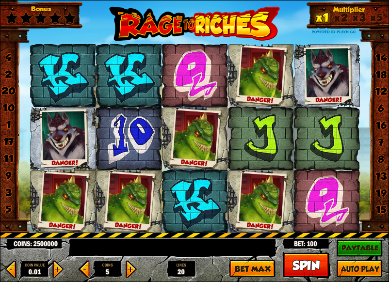 Rage to Riches spilleautomat - spill gratis