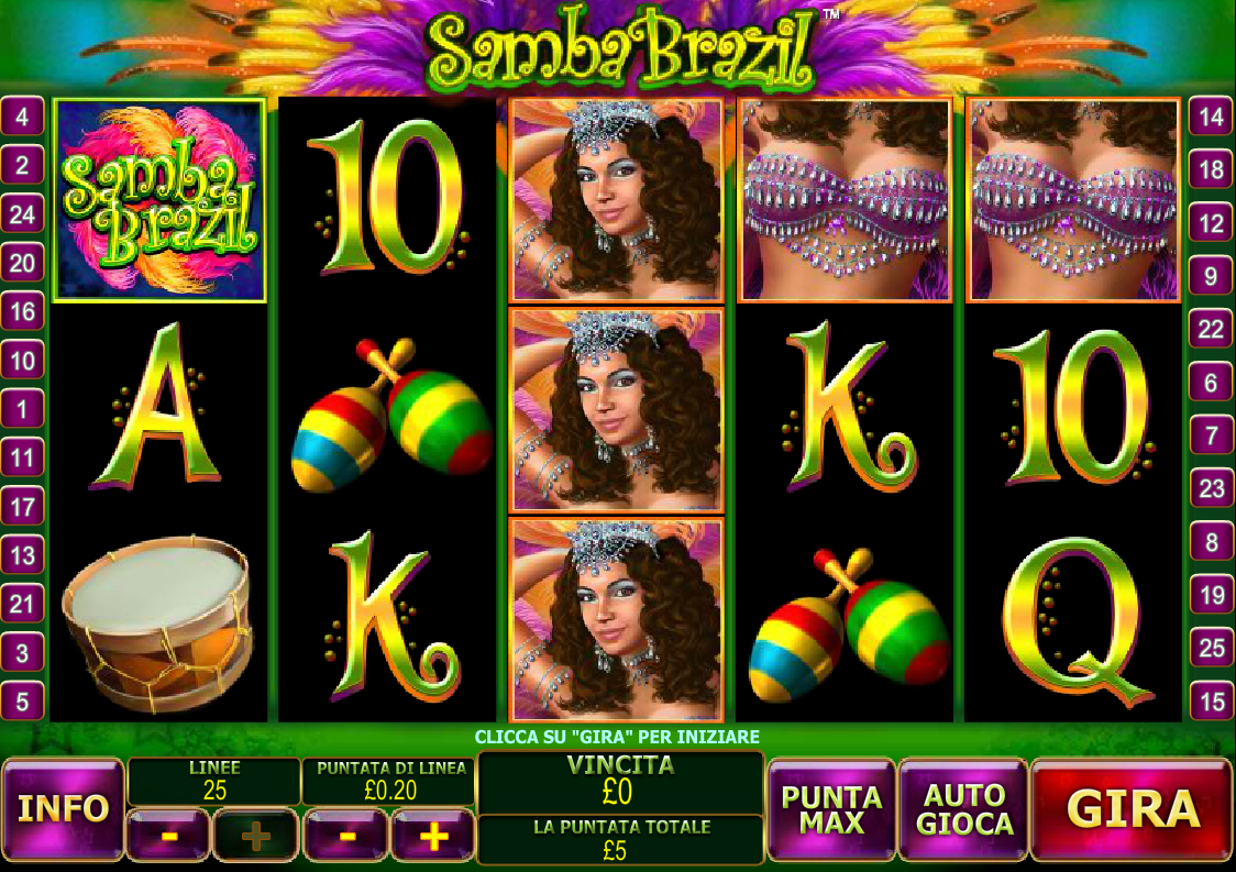 Samba Brazil spilleautomat - spill gratis