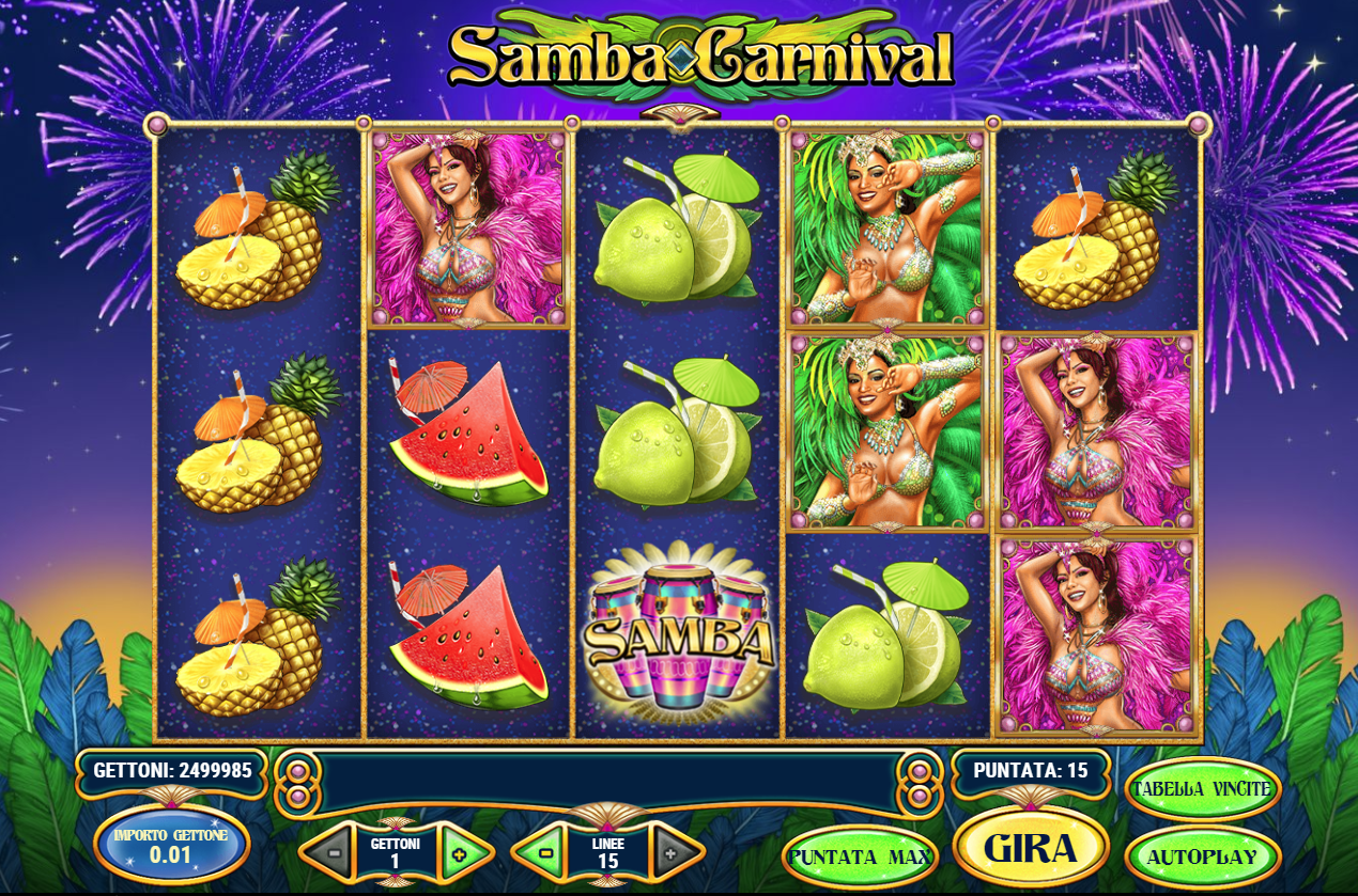 Samba Carnival spilleautomat - spill gratis