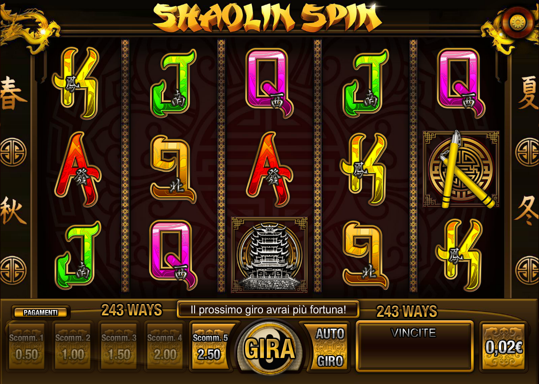 Shaolin Spin spilleautomat - spill gratis