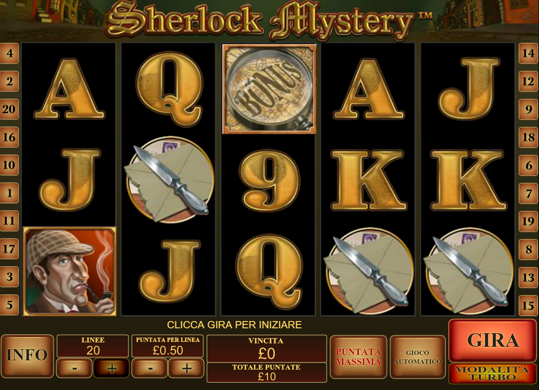 Sherlock Mystery spilleautomat - spill gratis