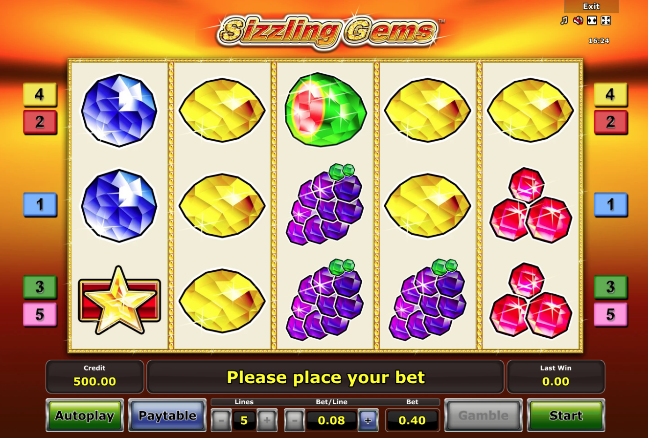 Sizzling Gems spilleautomat - spill gratis