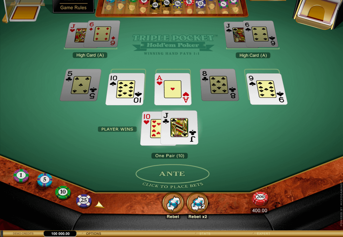 Gratis Triple Pocket Holdem Poker spill