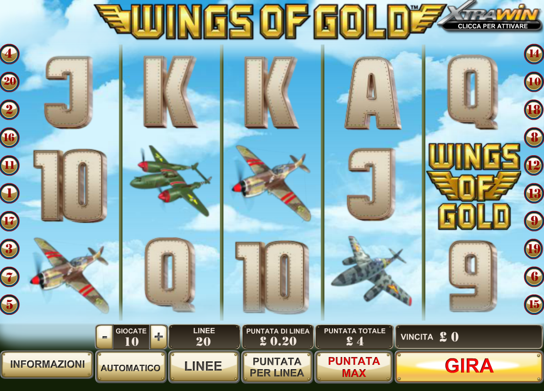 Wings Of Gold spilleautomat - spill gratis